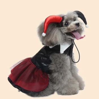 1 סט ליל כל הקדושים כלב מחמד חמוד להתלבש קוסם להתלבש עם כיסוי ראש אטב הקלטת סגר ליל כל הקדושים תחפושות קוספליי ערפד הגלימה