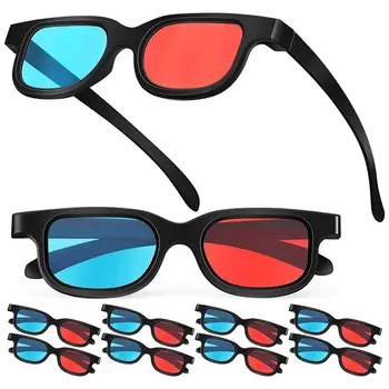 10 יח ' צפייה משקפיים אדום-כחול עדשת משקפיים 3D תואם רגיל מסכי מחשב טלוויזיות תיאטרון מסכי העיניים