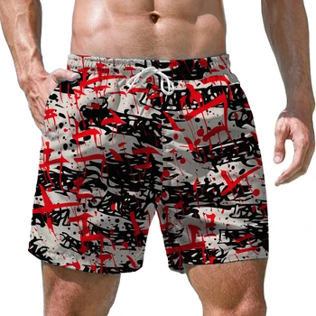 2023 קיץ חדשה של גברים קצרים חוף אופנה מזדמנים מכנסיים קצרים החוף הוואי בגד ים ספורט נוחים קצרים.
