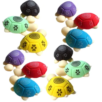 30Pcs יפנית Toyss צב צורה מצוירת יפנית צעצועי גומי יפנית צעצועים מכשירי כתיבה לתלמיד בכיתה