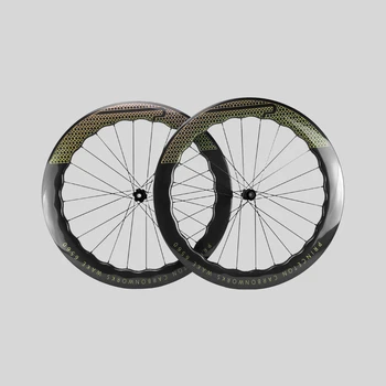 700C 6560 הכביש פחמן האופניים גלגלי דיסק בלם אופניים שחור Wheelset זהב לוגו 25*65 מ 