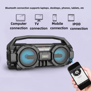 Caixinha De Som Potente Bluetooth רמקול נייד RGB אור סאב סטריאו HiFi אלחוטית מיקרופון קריוקי רמקול חריץ כרטיס TF/BT/FM