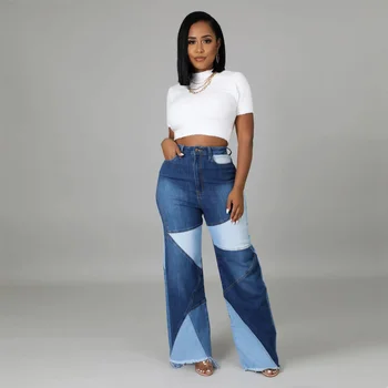 Cutubly חדש לנשים ג 'ינס מטען רחב הרגל מכנסי כותנה טלאים גבוהה המותניים של המכנסיים 2023 ההגירה Y2k אופנת רחוב סלים ג' ינס שחור מכנסיים