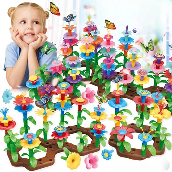 DIY טלאים גן עולם הילדים של פאזל הארה יצירתית טלאים סידור פרחים בניין צעצועים פאזל