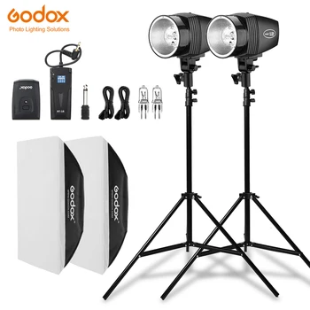 Godox 300Ws 2x 150Ws מהבהבים סטודיו פלאש אור קיט עם RT-16 הדק & 2x 50x70cm Softbox & 2x 190cm לעמוד באור Canon