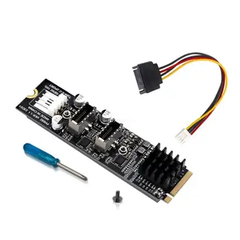 M-מפתח NVME PCIE 2 יציאות USB3 10G הרחבה כרטיס ASM3142 ביצועים גבוהים Dropship