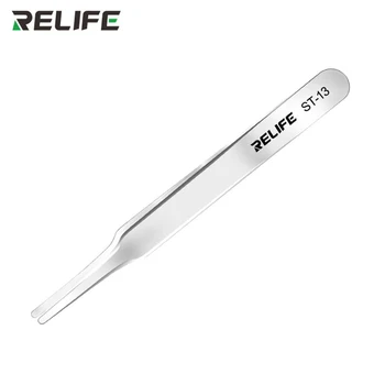 RELIFE ST-13 דיוק קצה שטוח פינצטה קשיות גבוהה עמיד בשימוש הסוללה בסלולרי/טלפון נייד לוח אם/תיקון IC