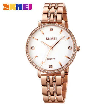 Skmei 2023 חדש גבירותיי שעון פלדת חגורה מזדמן קוורץ שעונים של נשים אמיתיות-High-End שעון נשים שעון