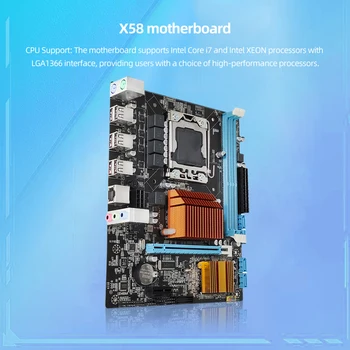 X58 LGA1366 המחשב השולחני Mainboard Suppot DDR3 RAM זיכרון Xeon לוח אם DDR3 1333 SATA PCI-E 16X חריץ לכרטיס גרפיקה