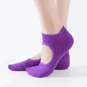 אנטי סליפ גרביים מעובה כותנה לולאות דבק יוגה גרביים לרקוד כושר הרצפה גרביים