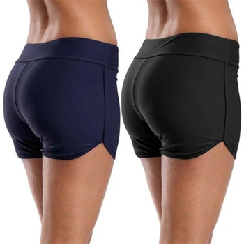 בגדי ים נשים לשחות בביקיני בוטום Tankini מכנסיים קצרים מוצקים גבוהה המותניים חוף בגדי ים בגד ים ריצה גבוהה המותניים Biquini 2023