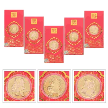 בסגנון סיני מעטפות אדומות אביב פסטיבל השנה החדשה מתנה ירח חמוד דרקון נייר מנות