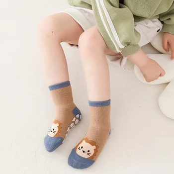 גרביים לתינוק עבור בנות בנים פעוטות בעלי חיים קריקטורה הדפסה נגד החלקה חמוד קומות גרביים גרביים לתינוק