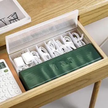הכבל קופסא לאחסון האוזניות קו שולחן העבודה תיבת אחסון כבל ארגונית הכבל קופסא לאחסון כבל USB מיכל
