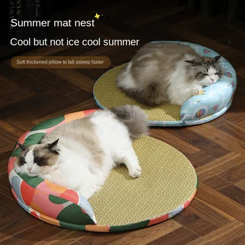הקיץ קירור הכלב ישן מחצלת הכלב מזרן הכלב Accesorios חתול מיטות קש טבעי חתול קירור מחצלת חתול Accesorios