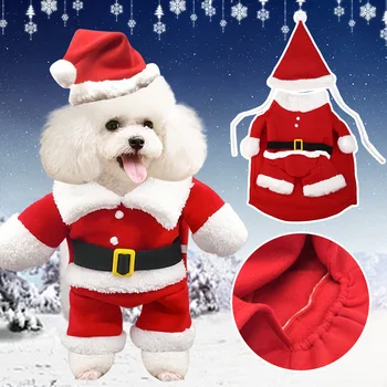 חג המולד כלב בגדי תחפושת מצחיק חג המולד סנטה קלאוס כלב חתול מחמד חג תלבושת של בגדים להתלבש לליל כל הקדושים, חג המולד