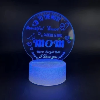 חוצה גבולות יצירתיים ליום האם לאמא, מתנת יום הולדת-USB מנורת שולחן ברכה LED אור חמים DIY מנורת הלילה יצרנים
