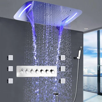 יוקרה 6 פונקציות LED מקלחת ברזים 710X430 מ 