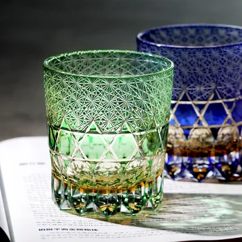 ירוק פלואוריט וויסקי זכוכית ברמה העליונה בר מסיבת זכוכית Crysatal כוסות יין מתנה חרוט הקמב 