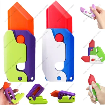 כוח המשיכה צנון בסכין צעצוע מתחים הדפסת 3D Mini קפיצה קטנה המשיכה צנון בסכין מודל תליון הלחץ צעצועים מתנות