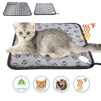 כלב חתול שמיכה חשמלית החימום מחמד למיטה מזרן עמיד למים, אנטי-ביס טמפרטורה מתכווננת כרית הכיסא W0