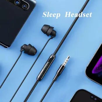 לישון אוזניות עם ביטול רעשים מיקרופון אוזניות סטריאו ספורט אוזניות 1.2 מ ' אנטי-רעש רך ישן בתוך האוזן בס עמוק