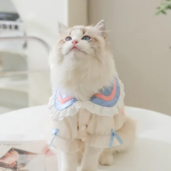 מחמד שמלת נסיכת הקיץ באביב מתוק חצאית חתול חמוד Bowknot החולצה גור מעצב אופנה בגדים צ ' יוואווה פודל פומרניאן