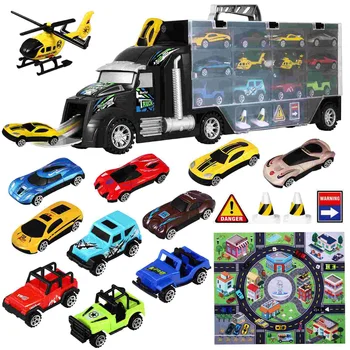 משאיות עבור ילדים iBaseToy הילדים המוביל משאית צעצוע סט קטן רכבים מסוקים משאית ילדים דגם ערכת רכב עבור מתנה
