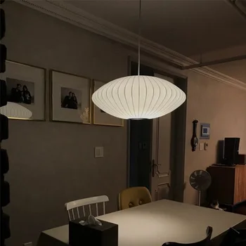 נורדי קרם חיקוי משי המנורה השינה מסעדה בר נברשת יצירתי הסלון גולם נברשת אור מדרגות