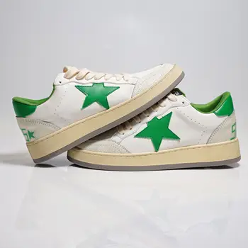 נעליים מזדמנים ספורט לוח נעליים הנהלת בית הספר נעליים כוכב נעליים ירוק כוכב כוכב שחור כוכב כסוף.