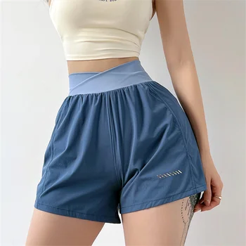נשים ספורט קצרים בקיץ שכבה כפולה בטיחות מכנסיים ייבוש מהיר חופשי מכנסי ריצה, כושר בגדים קצרים 2023