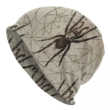 עכביש Eurypelma על גיאומטריה מקודשת דפוס ביני כובעי מצרים העתיקה, אמנות דיגיטלית Skullies כובעים סקי, כובעי מצנפת Homme כובעים