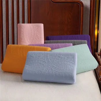 עמיד למים לטקס הציפית זיכרון המקרים הכרית מוצק צבע למיטה כותנה כרית שינה לכסות קצף Pillowcover 50*30 ס 