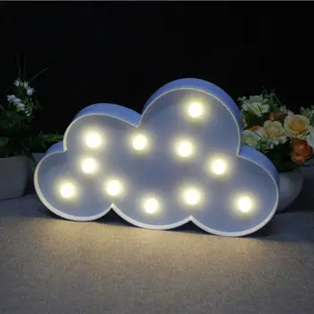 ענן בצורת אור LED כחול לבן פלסט IP42 המנורה בבית חדר השינה, הסלון קיר בעיצוב מופעל באמצעות סוללה