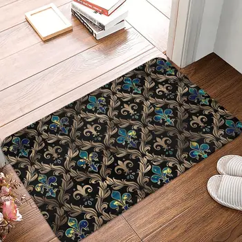 פלר דה ליס שטיחון לאמבטיה דפוס בשיש וזהב השטיח הביתה סמרטוט מטבח שטיח עיצוב