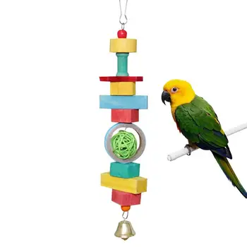 קקדו צעצועים מעץ קוניור צעצועים ציפור קטנה צעצועים צבעוניים ציפור בכלוב צעצועים כדי להקל על הלחץ תוכי צעצועים ללעוס כדי לחדד מקורים על