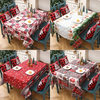 שולחן חג המולד רץ מפת שולחן פינת אוכל שולחן כיסוי חג המולד אספקה חג המולד מודפסות מפות שולחן חג המולד קישוטים