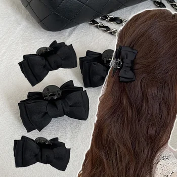 שחור Bowknot סרטן קליפ שיער לנשים הנסיכה קשת סיכות סיכות הכובעים קוריאני טרנדי ציפורן שיער קליפים אביזרים לשיער